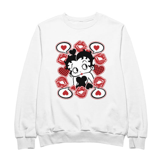 Betty Boop Lips & Hearts Men's Sweatshirt
