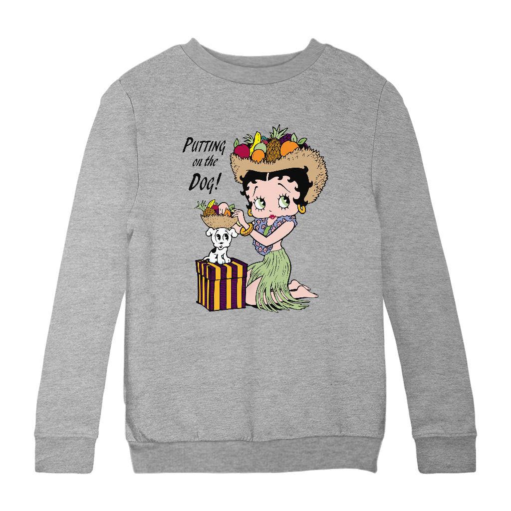 Betty Boop Putting On The Dog Pudgy Kids Sweatshirt