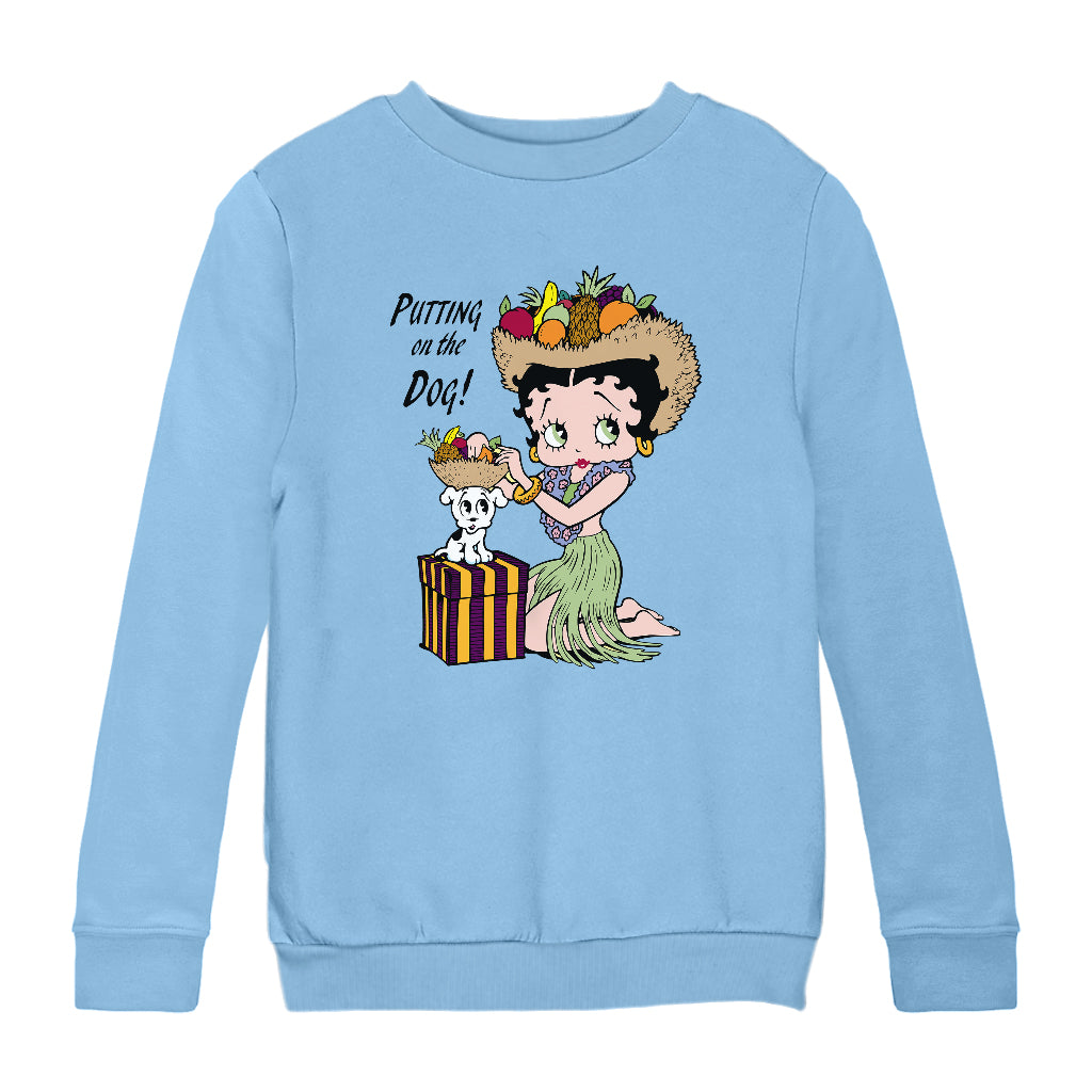 Betty Boop Putting On The Dog Pudgy Kids Sweatshirt