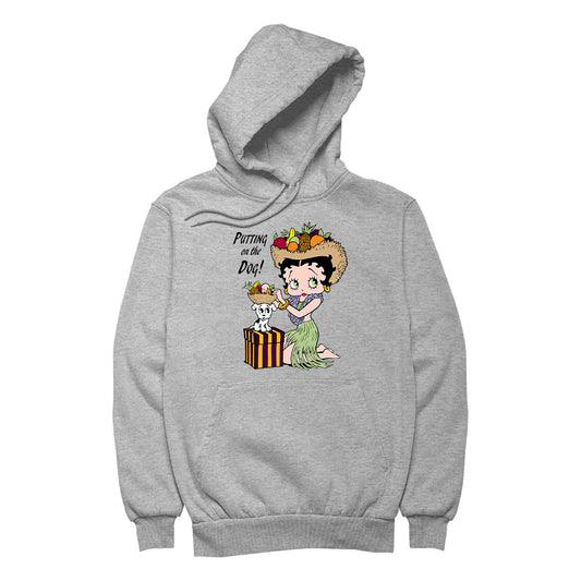 Betty Boop Putting On The Dog Pudgy Men's Hooded Sweatshirt