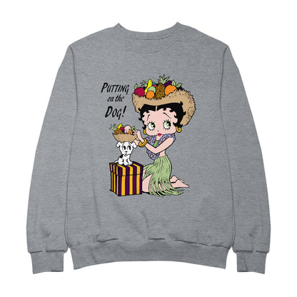 Betty Boop Putting On The Dog Pudgy Men's Sweatshirt