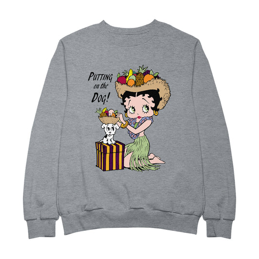 Betty Boop Putting On The Dog Pudgy Men's Sweatshirt