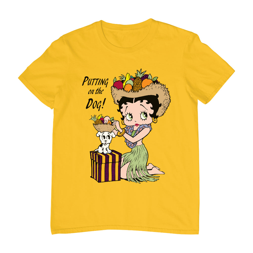 Betty Boop Putting On The Dog Pudgy Men's T-Shirt