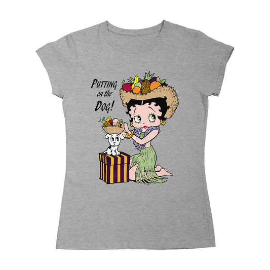 Betty Boop Putting On The Dog Pudgy Women's T-Shirt