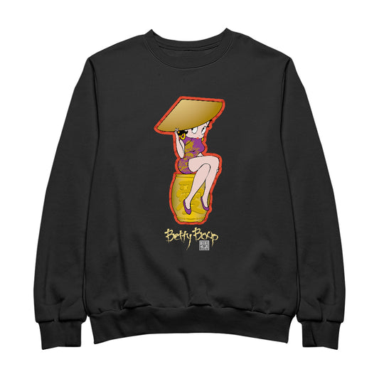 Betty Boop Betty on Gold Barrel Men's Sweatshirt