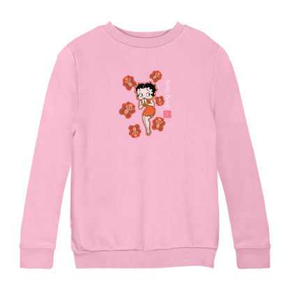 Betty Boop Red Chinese Dress with Pandas Kids Sweatshirt