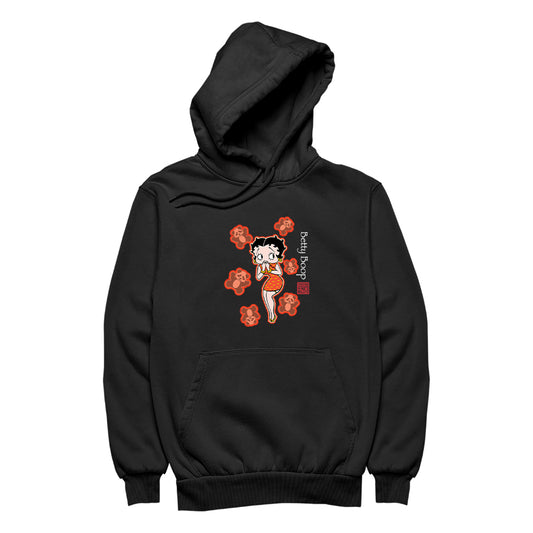 Betty Boop Red Chinese Dress with Pandas Men's Hooded Sweatshirt