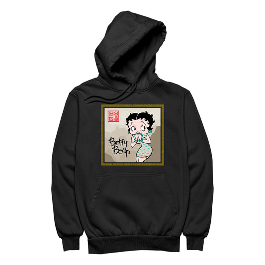 Betty Boop Jade bangles and Mountains Background Men's Hooded Sweatshirt