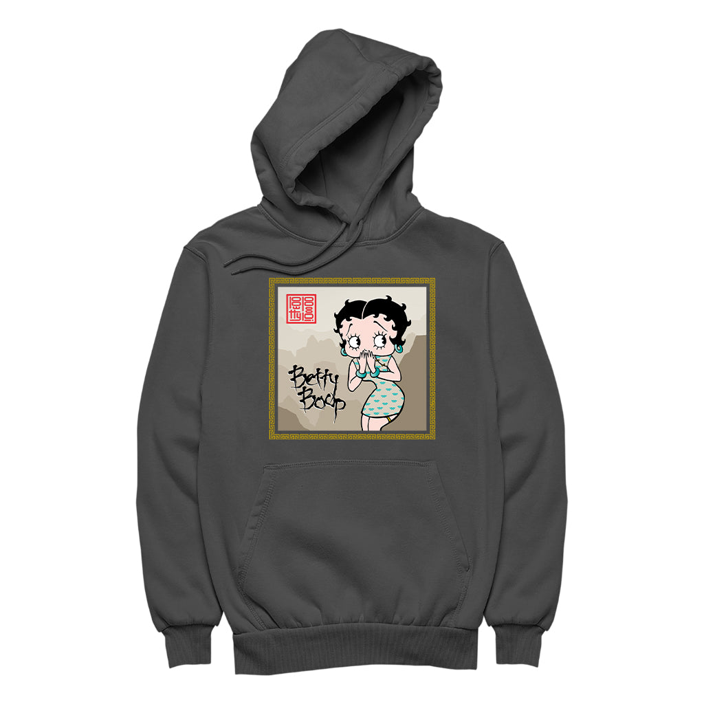 Betty Boop Jade bangles and Mountains Background Men's Hooded Sweatshirt