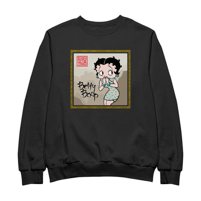 Betty Boop Jade bangles and Mountains Background Men's Sweatshirt