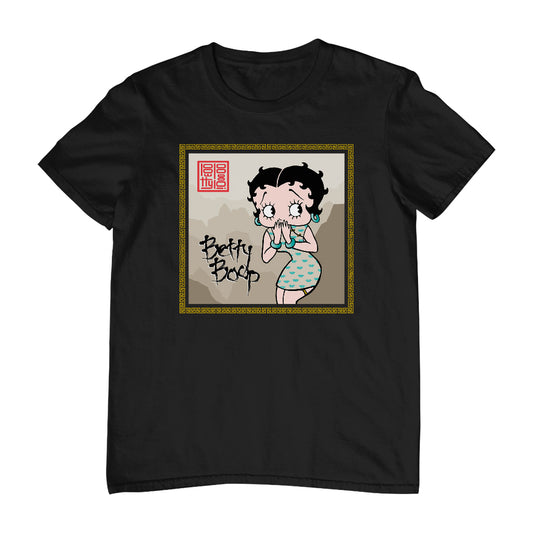 Betty Boop Jade bangles and Mountains Background Men's T-Shirt