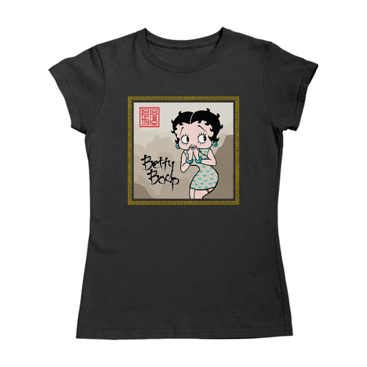 Betty Boop Jade bangles and Mountains Background Women's T-Shirt