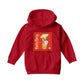 Betty Boop Red Lotus Flower on Barrel Kids Hooded Sweatshirt