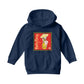 Betty Boop Red Lotus Flower on Barrel Kids Hooded Sweatshirt