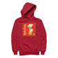 Betty Boop Red Lotus Flower on Barrel Women's Hooded Sweatshirt