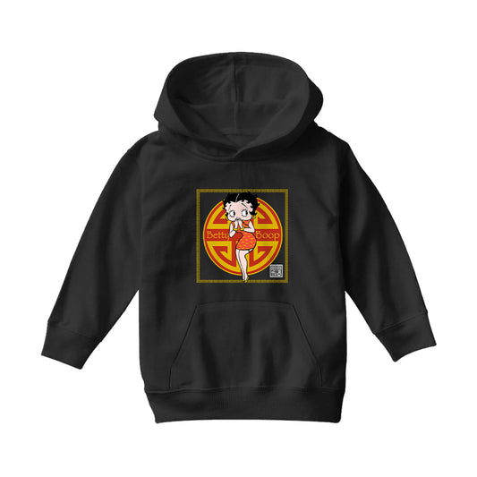 Betty Boop Betty with Chinese Longevity Symbol Kids Hooded Sweatshirt