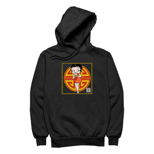 Betty Boop Betty with Chinese Longevity Symbol Men's Hooded Sweatshirt