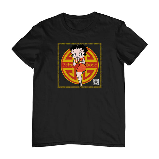Betty Boop Betty with Chinese Longevity Symbol Men's T-Shirt