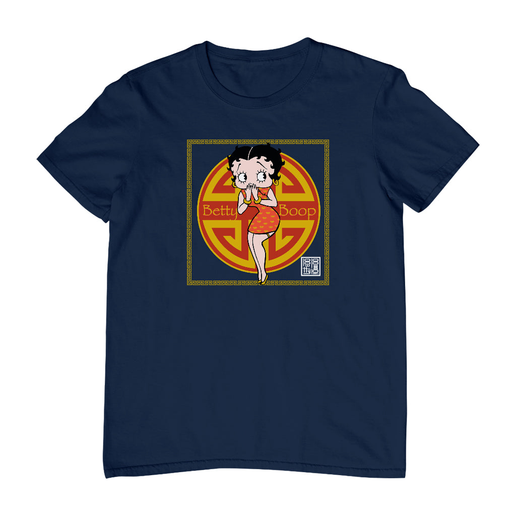 Betty Boop Betty with Chinese Longevity Symbol Men's T-Shirt