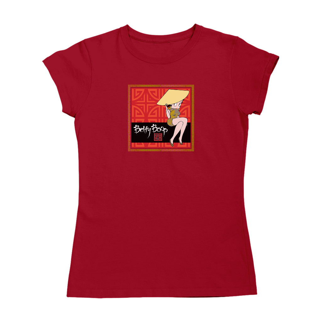 Betty Boop Longevity Symbol Pattern Women's T-Shirt