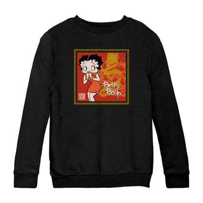 Betty Boop Dragon Background Kids Sweatshirt
