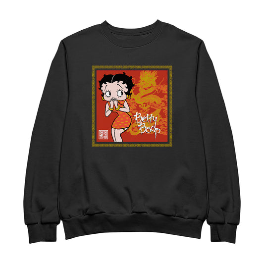 Betty Boop Dragon Background Men's Sweatshirt