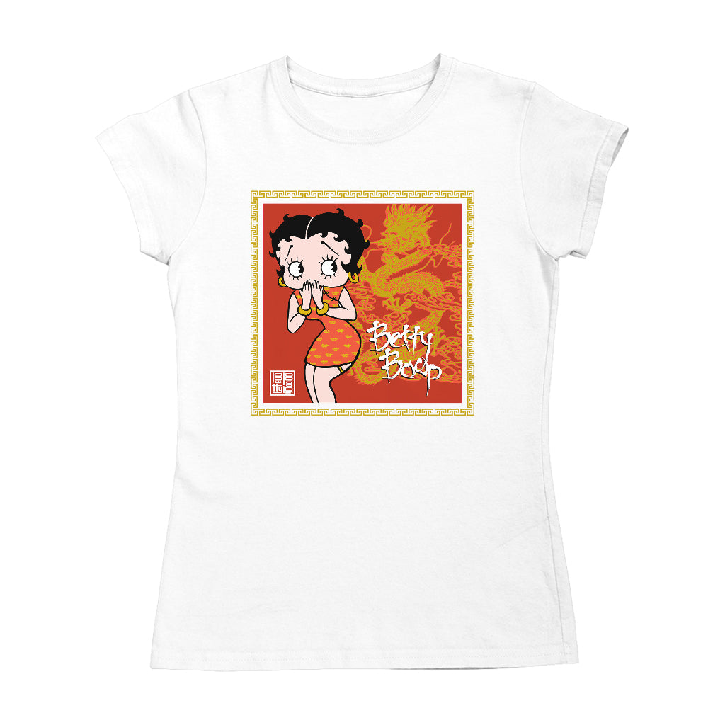 Betty Boop Dragon Background Women's T-Shirt