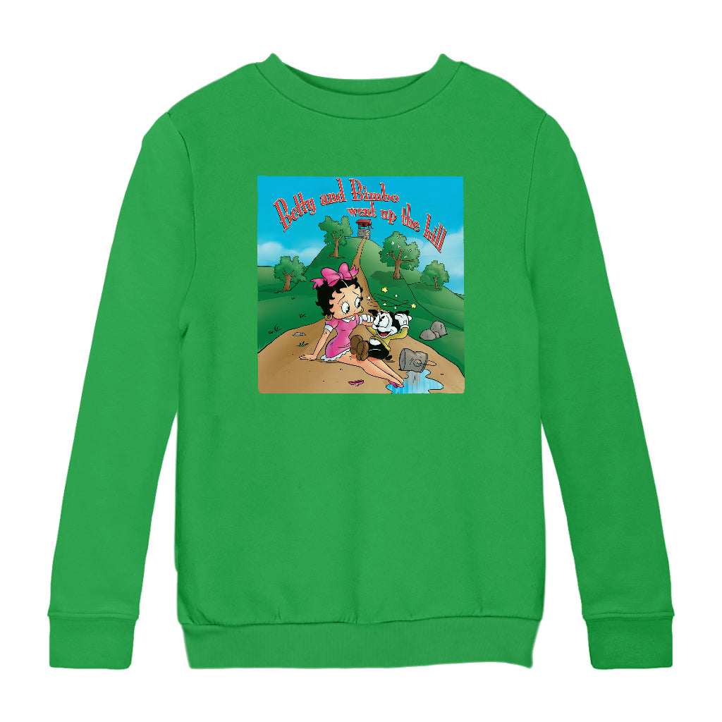Betty Boop Betty and Bimbo Went Up The Hill Kids Sweatshirt