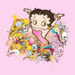 Betty Boop Multicoloured Curly Splash Kids Hooded Sweatshirt