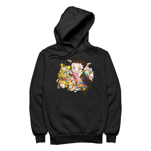 Betty Boop Multicoloured Curly Splash Men's Hooded Sweatshirt