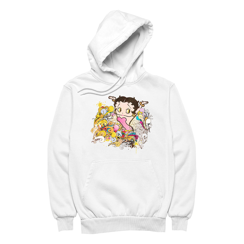 Betty Boop Multicoloured Curly Splash Men's Hooded Sweatshirt