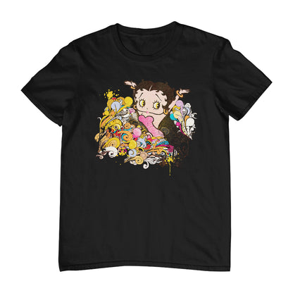 Betty Boop Multicoloured Curly Splash Men's T-Shirt