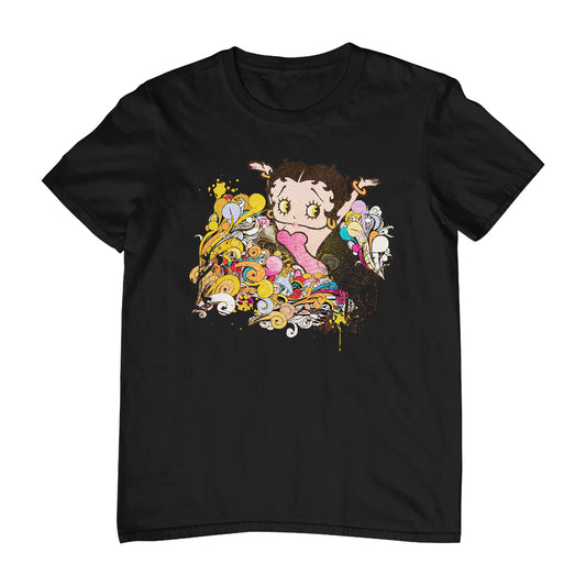 Betty Boop Multicoloured Curly Splash Men's T-Shirt