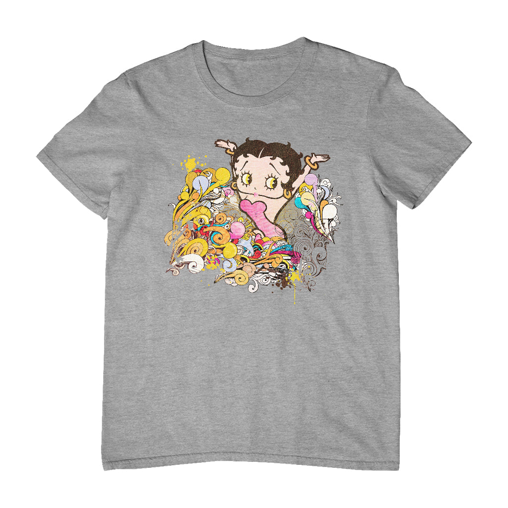 Betty Boop Multicoloured Curly Splash Men's T-Shirt