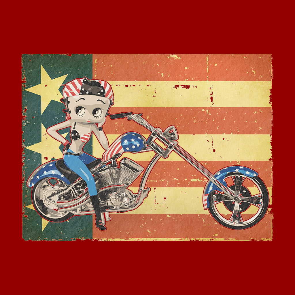 Betty Boop Motorcycle Stars and Stripes Kids Hooded Sweatshirt