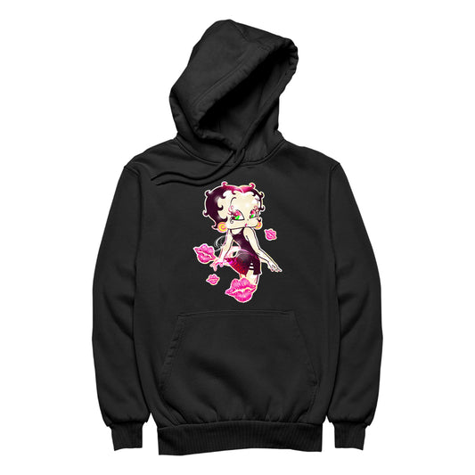 Betty Boop Blowing Shiny Kisses Women's Hooded Sweatshirt