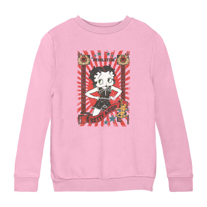 Betty Boop Revolution Poster Style Kids Sweatshirt