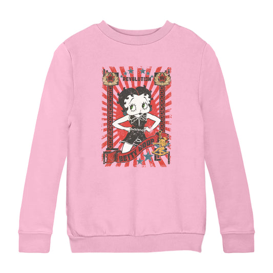 Betty Boop Revolution Poster Style Kids Sweatshirt