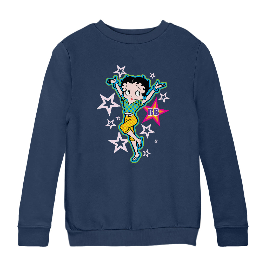 Betty Boop Polka Dots and Stars Kids Sweatshirt