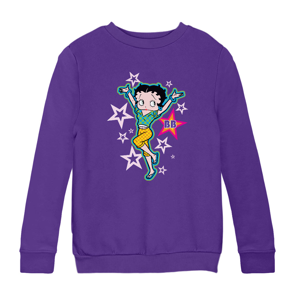 Betty Boop Polka Dots and Stars Kids Sweatshirt