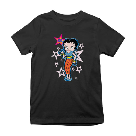 Betty Boop Pink Stars and Polka Dots Kids T-Shirt