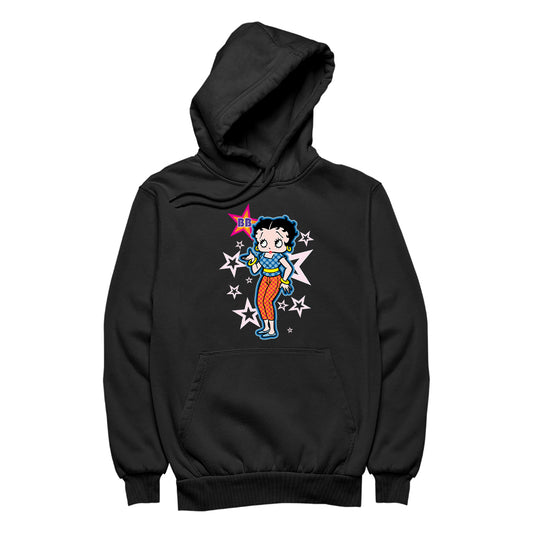 Betty Boop Pink Stars and Polka Dots Men's Hooded Sweatshirt