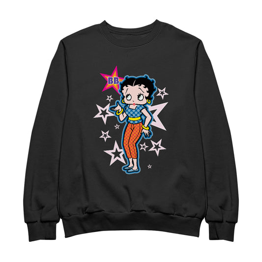 Betty Boop Pink Stars and Polka Dots Men's Sweatshirt