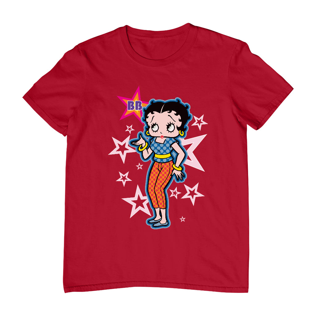 Betty Boop Pink Stars and Polka Dots Men's T-Shirt
