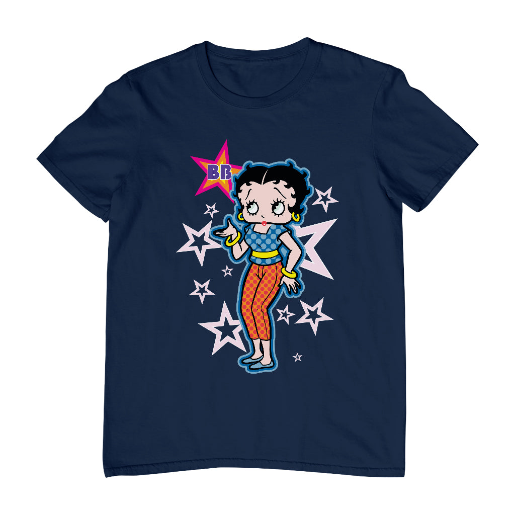 Betty Boop Pink Stars and Polka Dots Men's T-Shirt