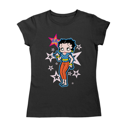 Betty Boop Pink Stars and Polka Dots Women's T-Shirt
