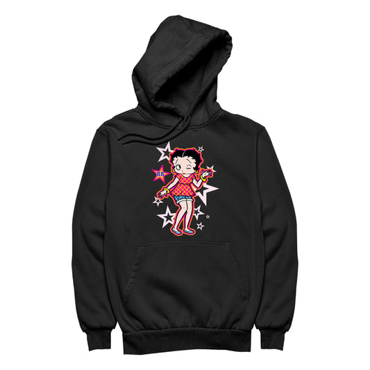 Betty Boop Espadrilles Dots and Stars Men's Hooded Sweatshirt