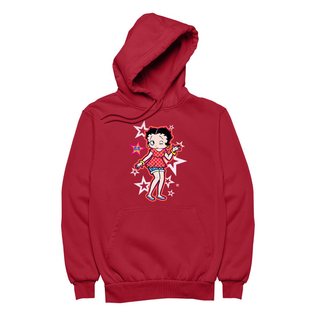 Betty Boop Espadrilles Dots and Stars Men's Hooded Sweatshirt