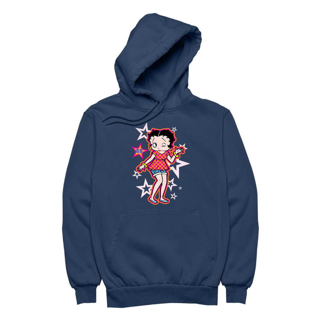 Betty Boop Espadrilles Dots and Stars Men's Hooded Sweatshirt