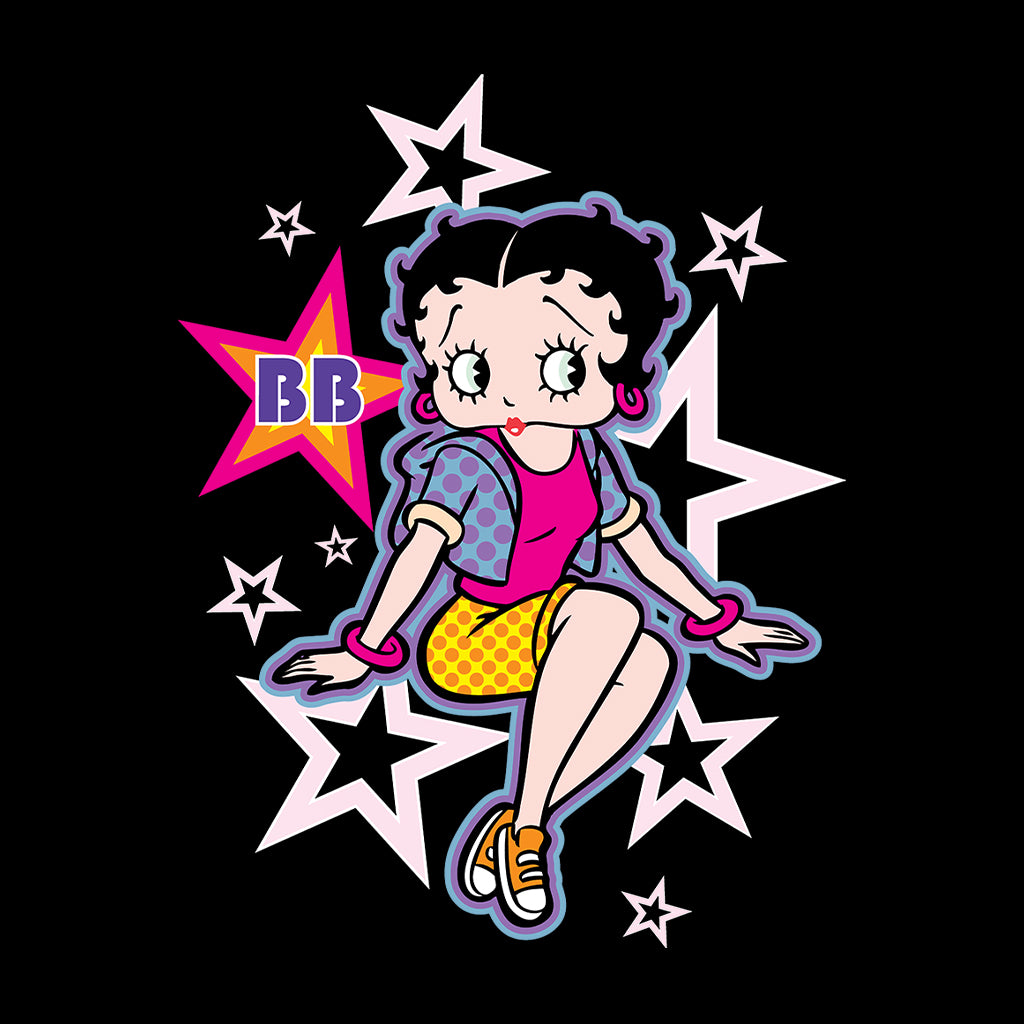 Betty Boop Sitting Stars and Dots Men's T-Shirt